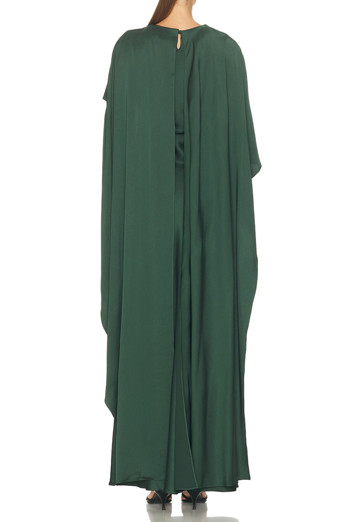 Simkhai Izel Satin Cape Gown - Cypress