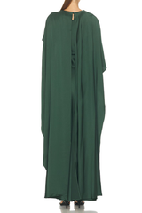 Simkhai Izel Satin Cape Gown - Cypress