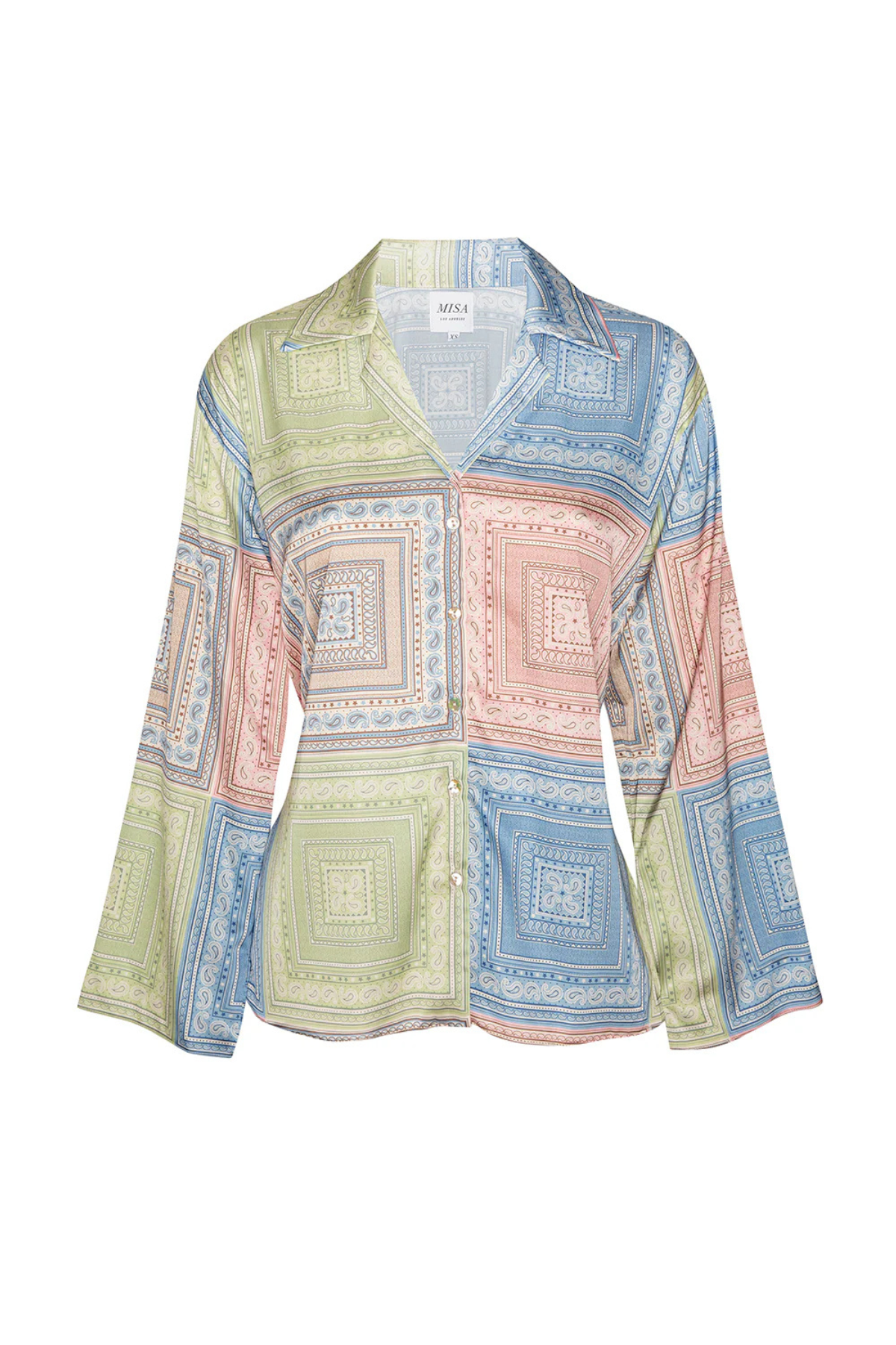 Misa Isme Top - Pastel Tiles Satin