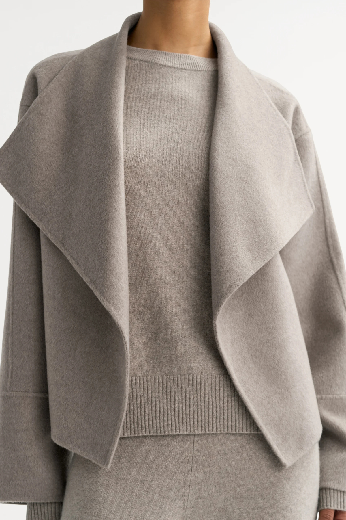 Soft Goat Short Coat - Greige