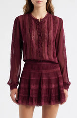 LoveShackFancy Alvynne Top - Oxblood
