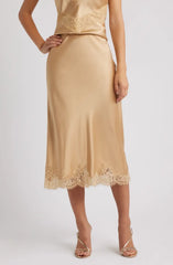 LoveShackFancy Malina Skirt - Camel Charm