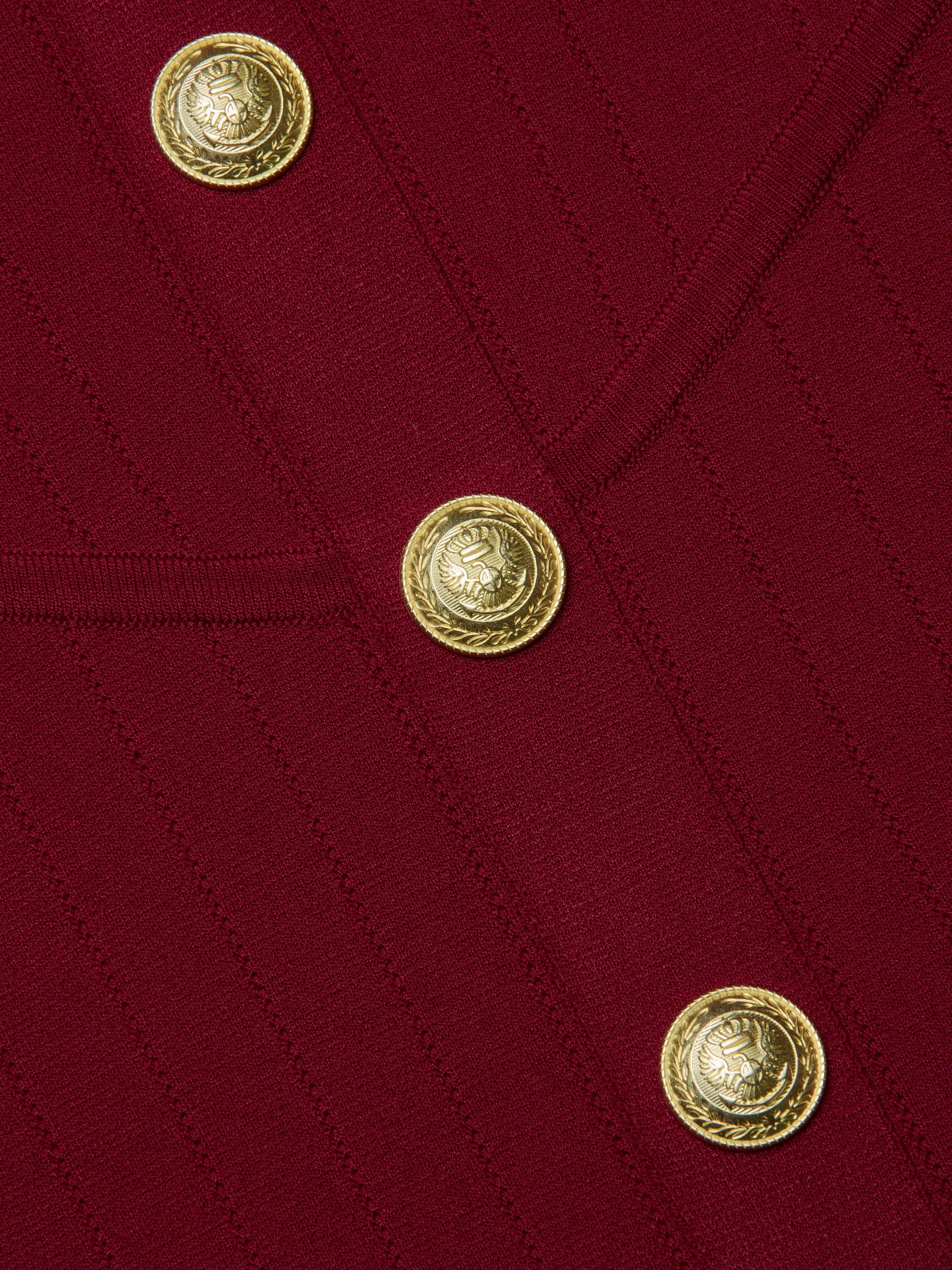 L'AGENCE Soleil Knit Dress - Black Cherry/ Gold