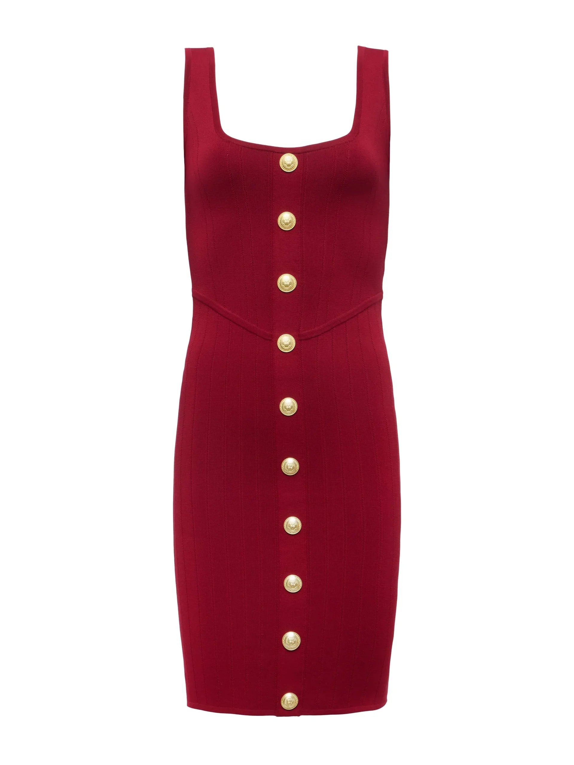 L'AGENCE Soleil Knit Dress - Black Cherry/ Gold