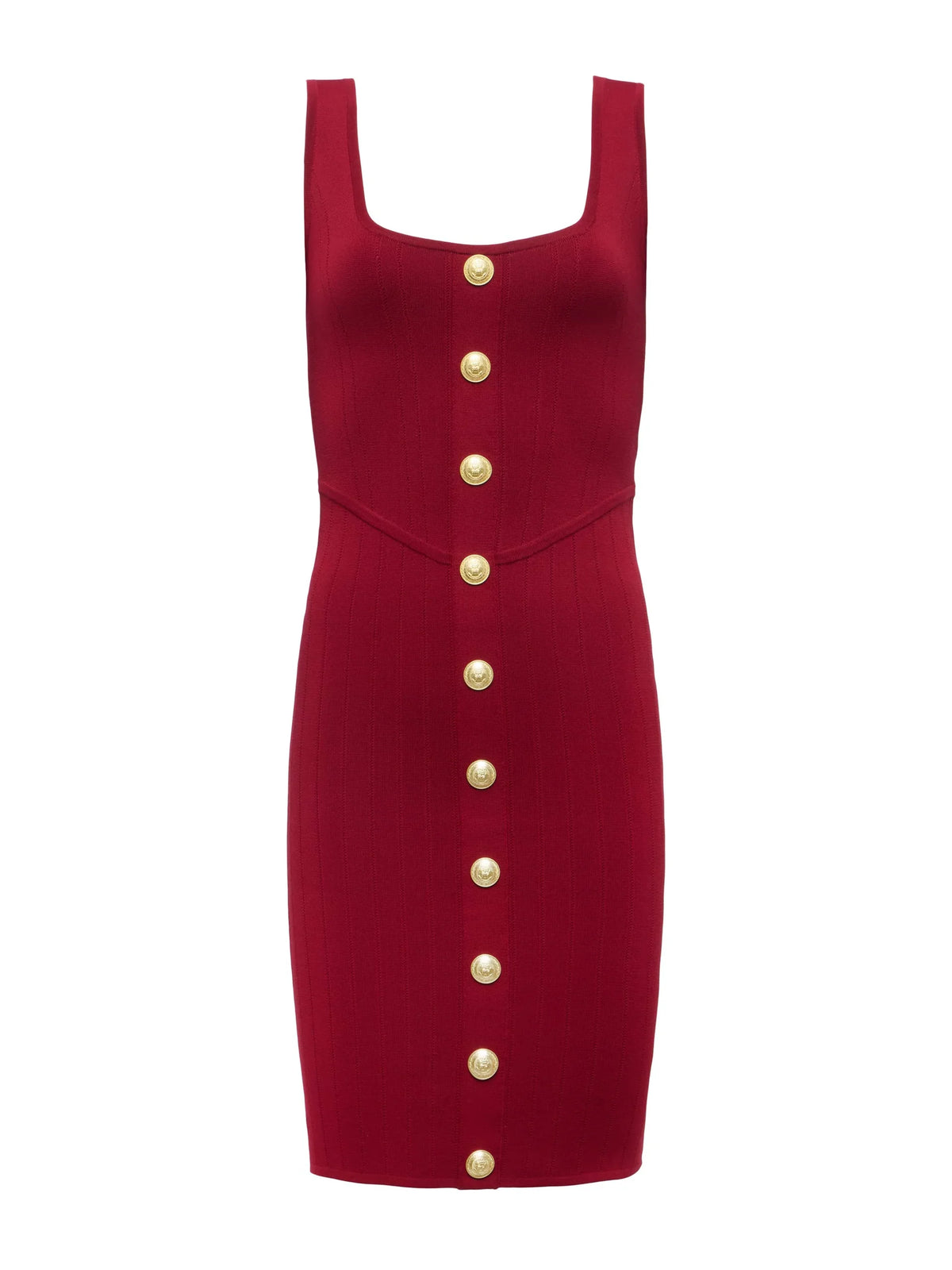 L'AGENCE Soleil Knit Dress - Black Cherry/ Gold