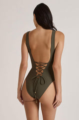 Kiki de Montparnasse Lace up One Piece - Tortue