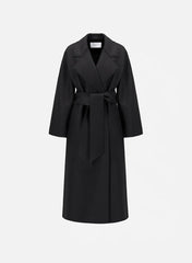 Harris Wharf Belted Clutch Coat Pressed Wool - Black