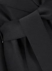 Harris Wharf Belted Clutch Coat Pressed Wool - Black