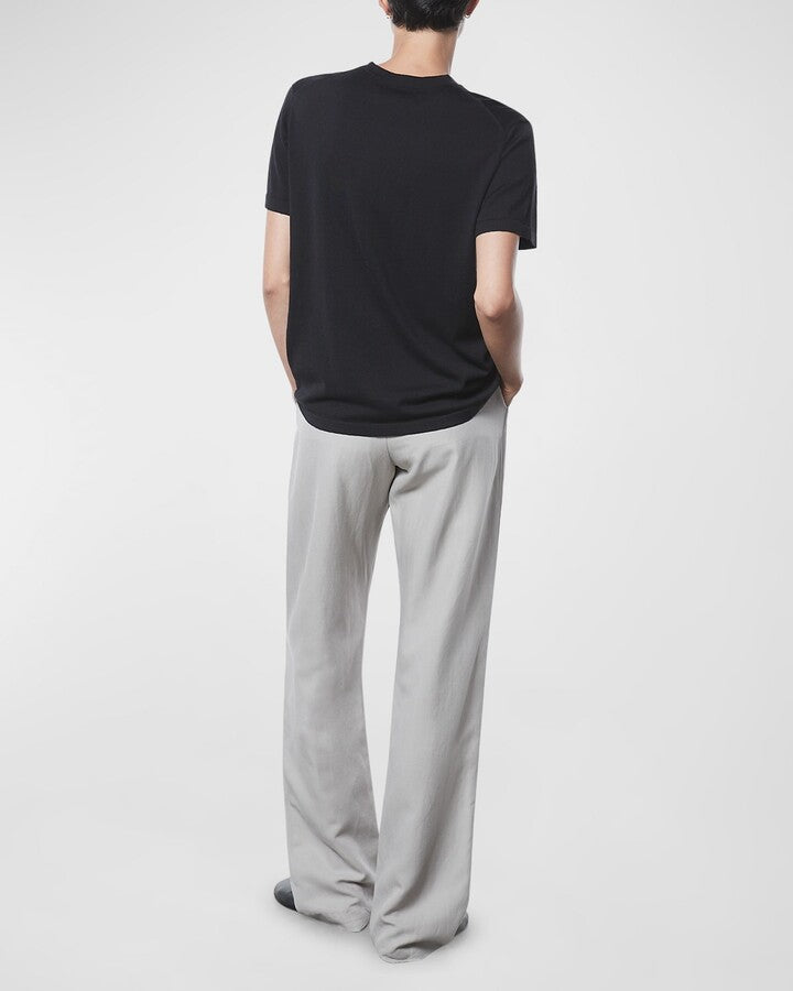 Enza Costa Silk Knit Easy Short Sleeve Tee - Black