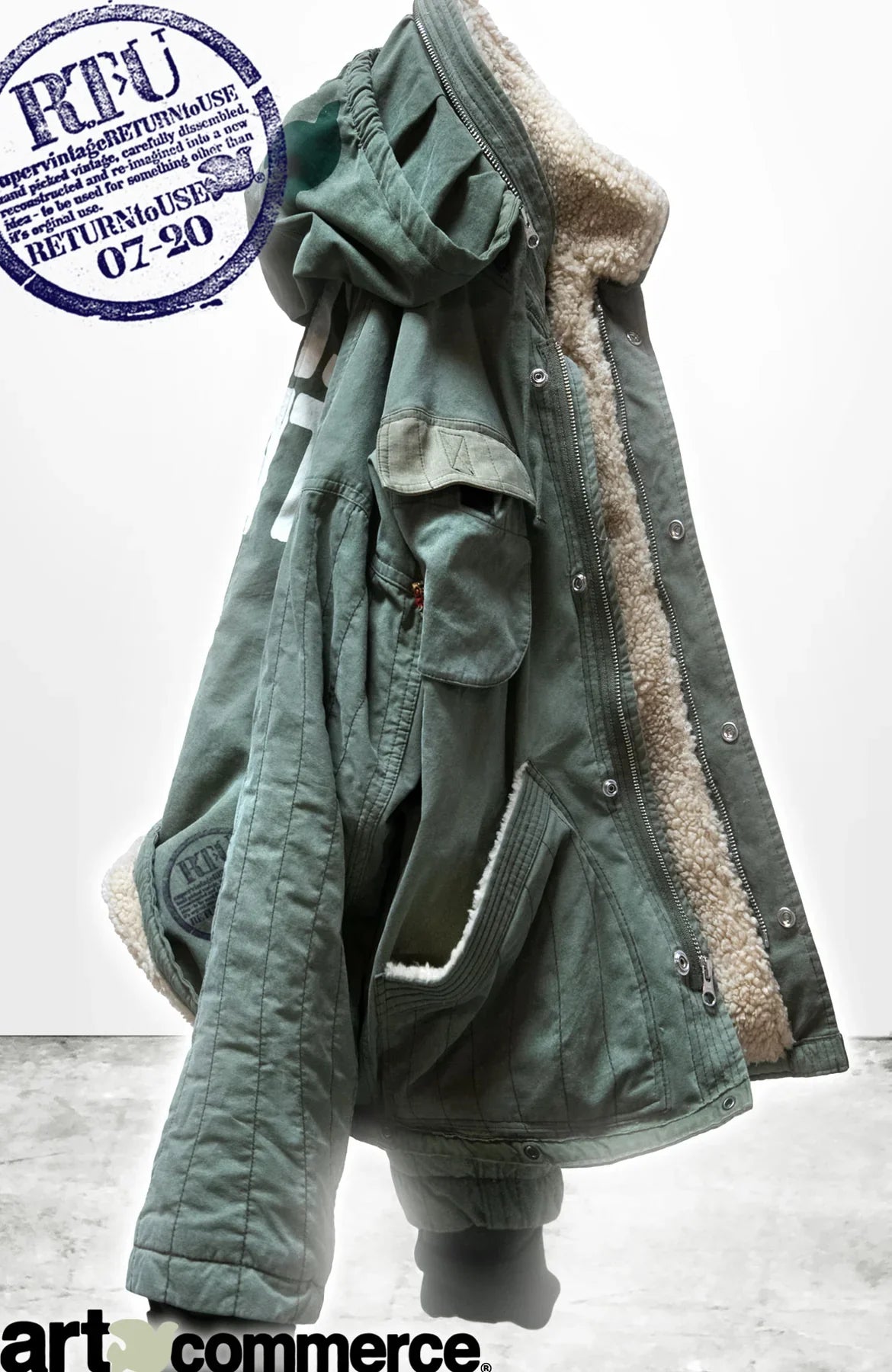 Freecity AW RTU/BAGS SUPERVINTAGE Sherpa Zip Hood Jacket - RTU Tent