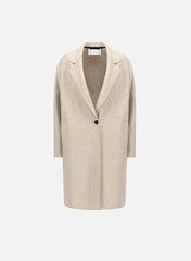 Harris Wharf Oversized Coat Flannel Cashmere Crafted with Loro Piana Fabric - Almond