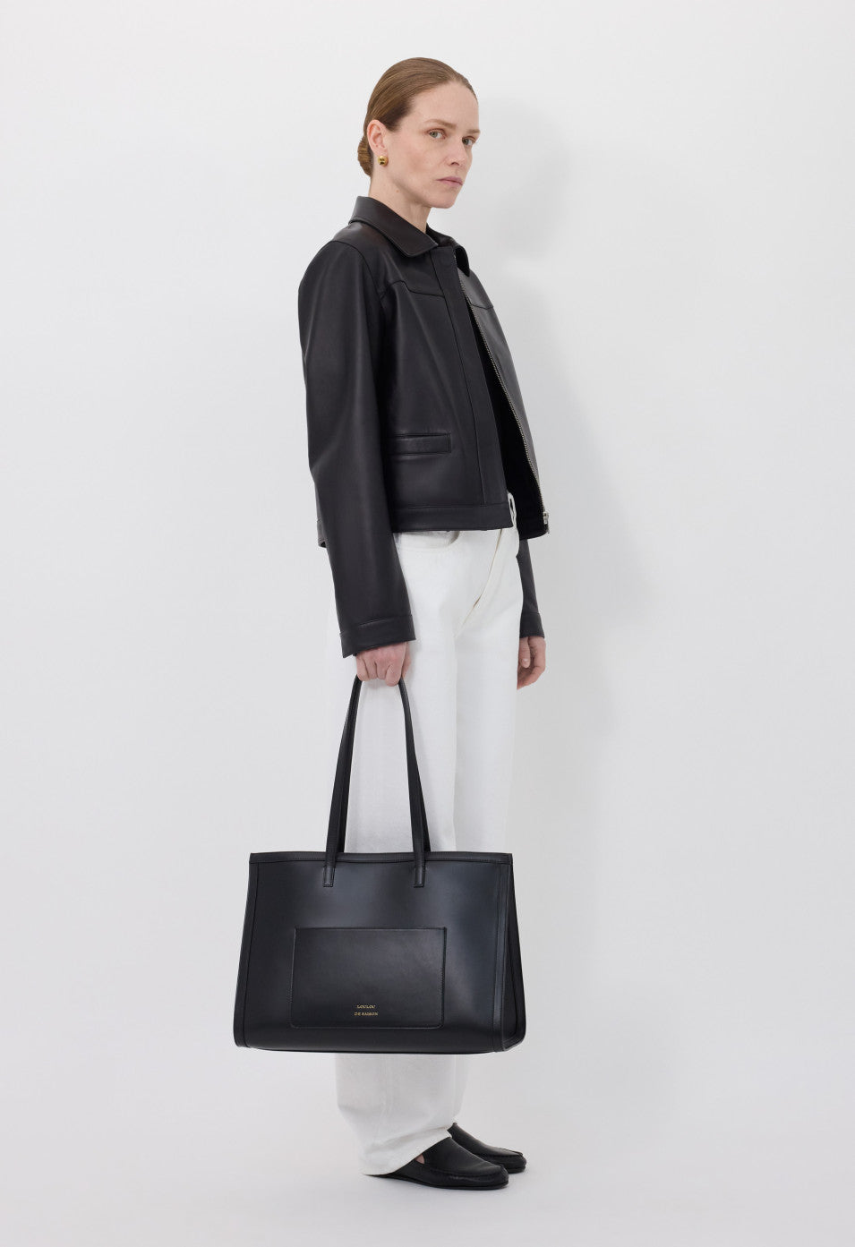 Loulou de Saison Ascot Leather Jacket - Black