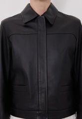 Loulou de Saison Ascot Leather Jacket - Black