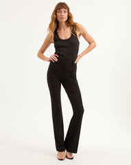 Veronica Beard Hibiscus Slim-Flare Pant - Black