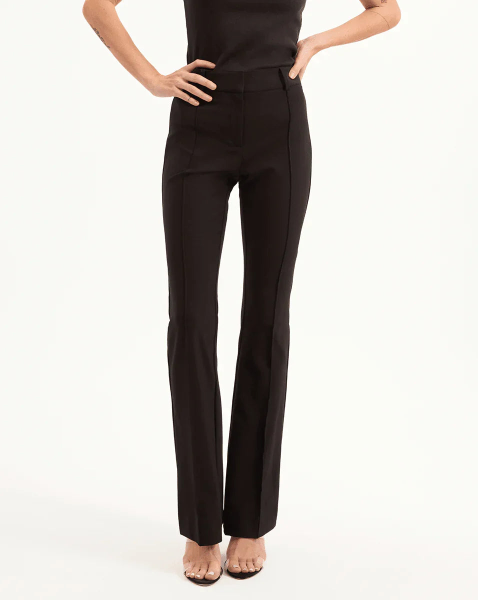 Veronica Beard Hibiscus Slim-Flare Pant - Black