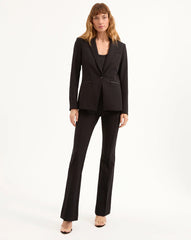Veronica Beard Hibiscus Slim-Flare Pant - Black