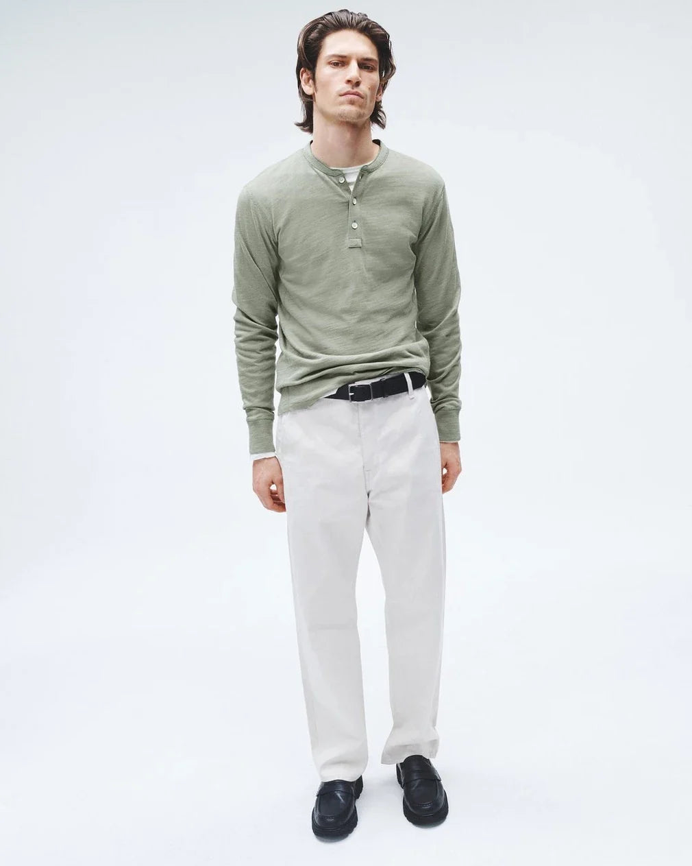 Rag & Bone Men's Classic Henley - Dark Mint
