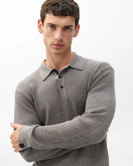 Rag & Bone Men's Crawford Wool-Cashmere Polo Sweater - Brown