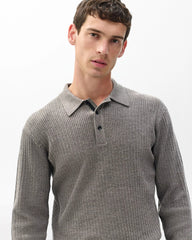 Rag & Bone Men's Crawford Wool-Cashmere Polo Sweater - Brown
