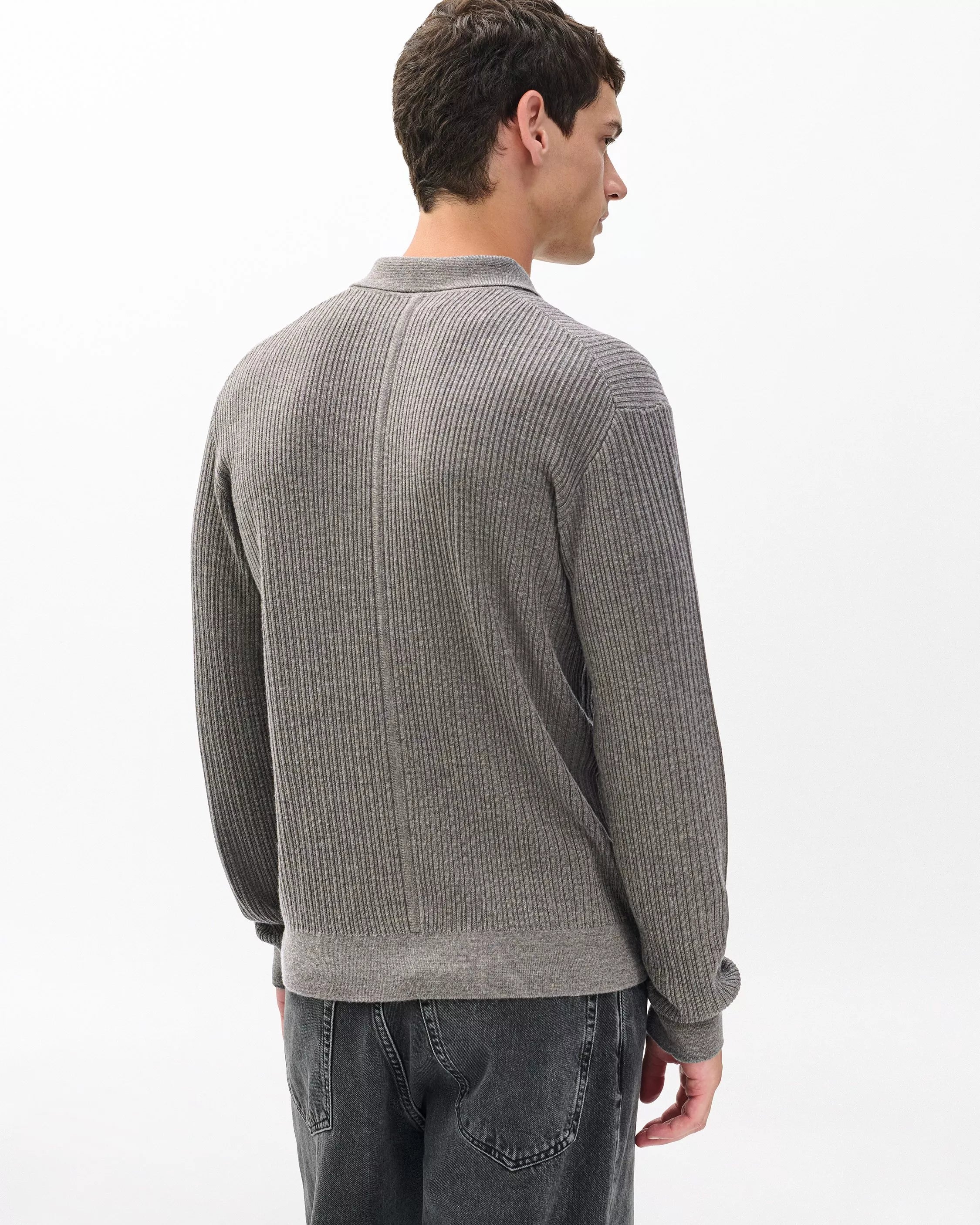 Rag & Bone Men's Crawford Wool-Cashmere Polo Sweater - Brown