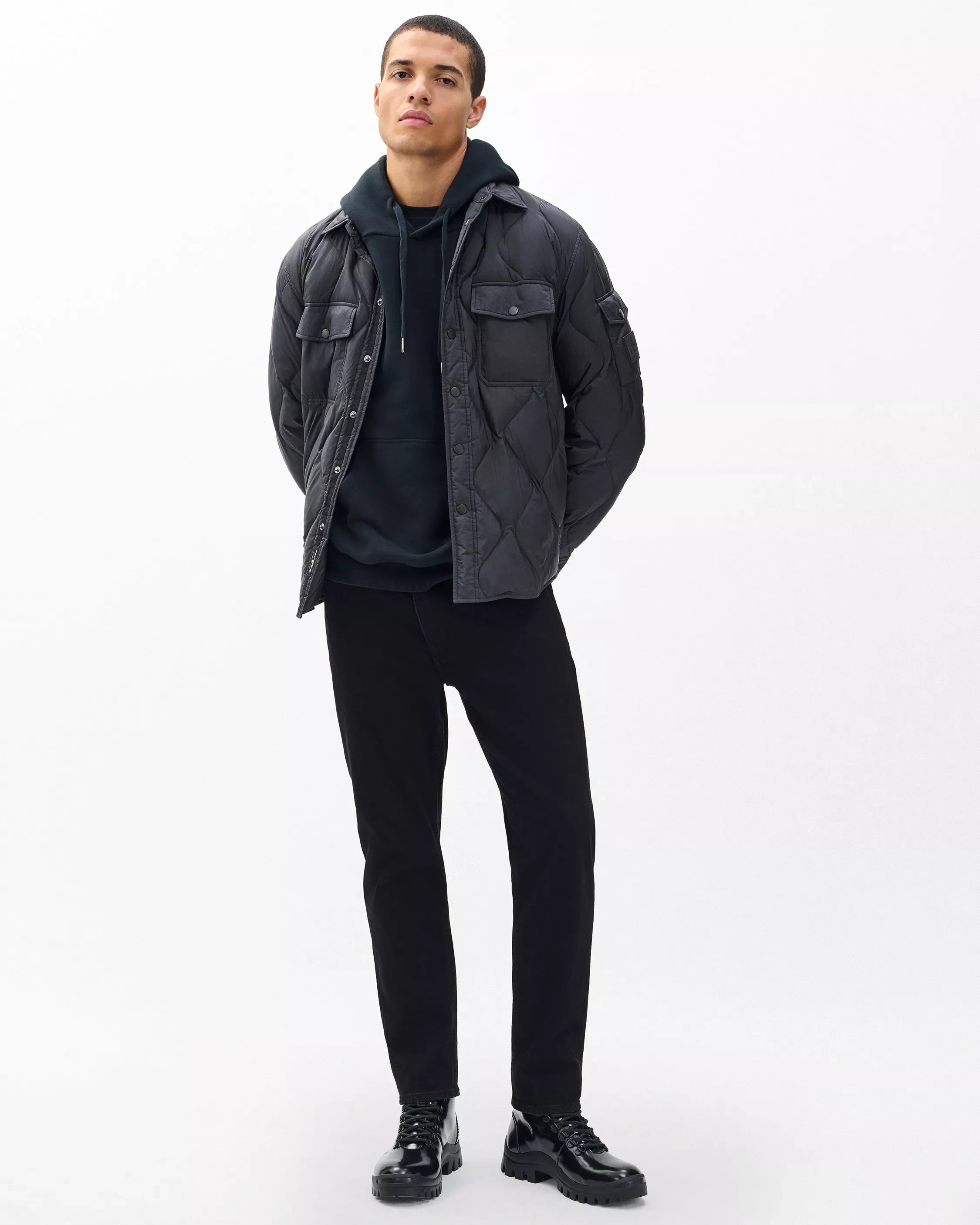 Rag & Bone Men's Padded Dane Shirt Jacket - Black