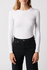 Majestic Filatures Soft Touch L/S Crewneck - Blanc