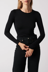 Majestic Filatures Soft Touch L/S Crewneck - Noir