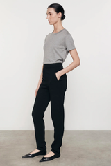 Enza Costa Silk Knit Perfect Tee - Heather Grey