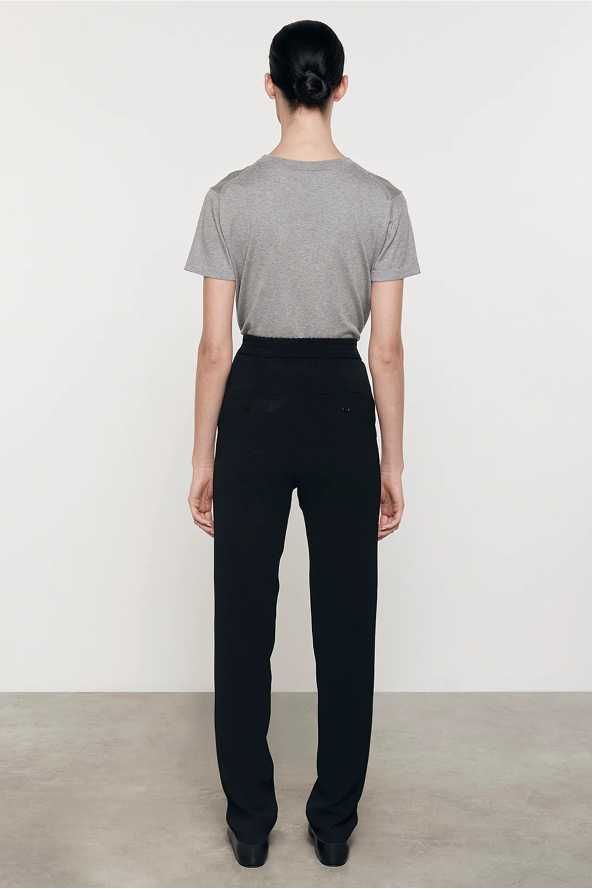 Enza Costa Silk Knit Perfect Tee - Heather Grey