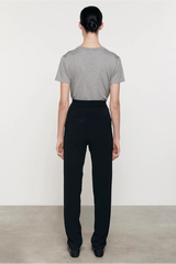 Enza Costa Silk Knit Perfect Tee - Heather Grey