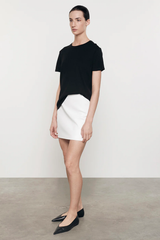 Enza Costa Silk Knit Perfect Tee - Black