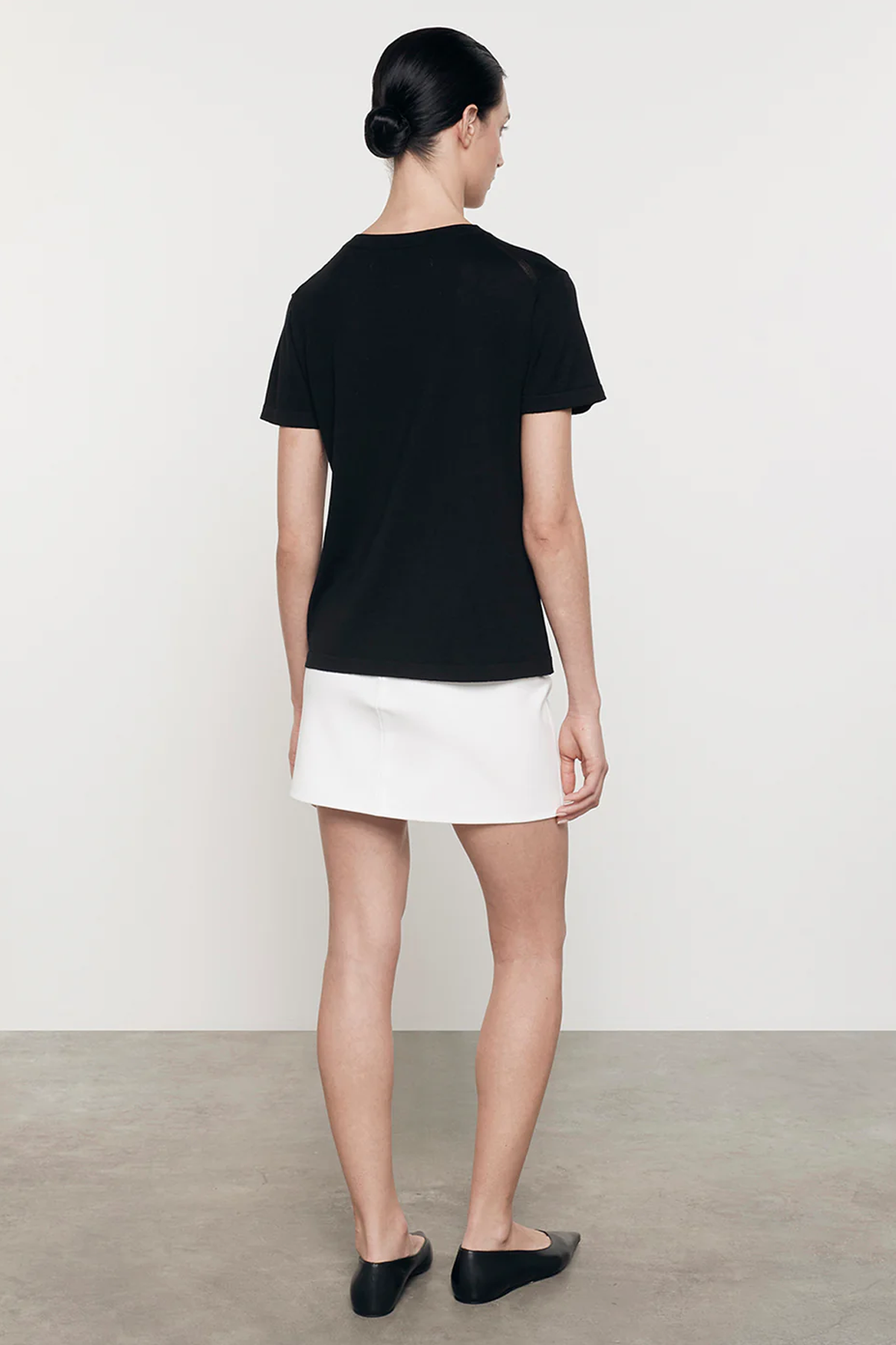 Enza Costa Silk Knit Perfect Tee - Black