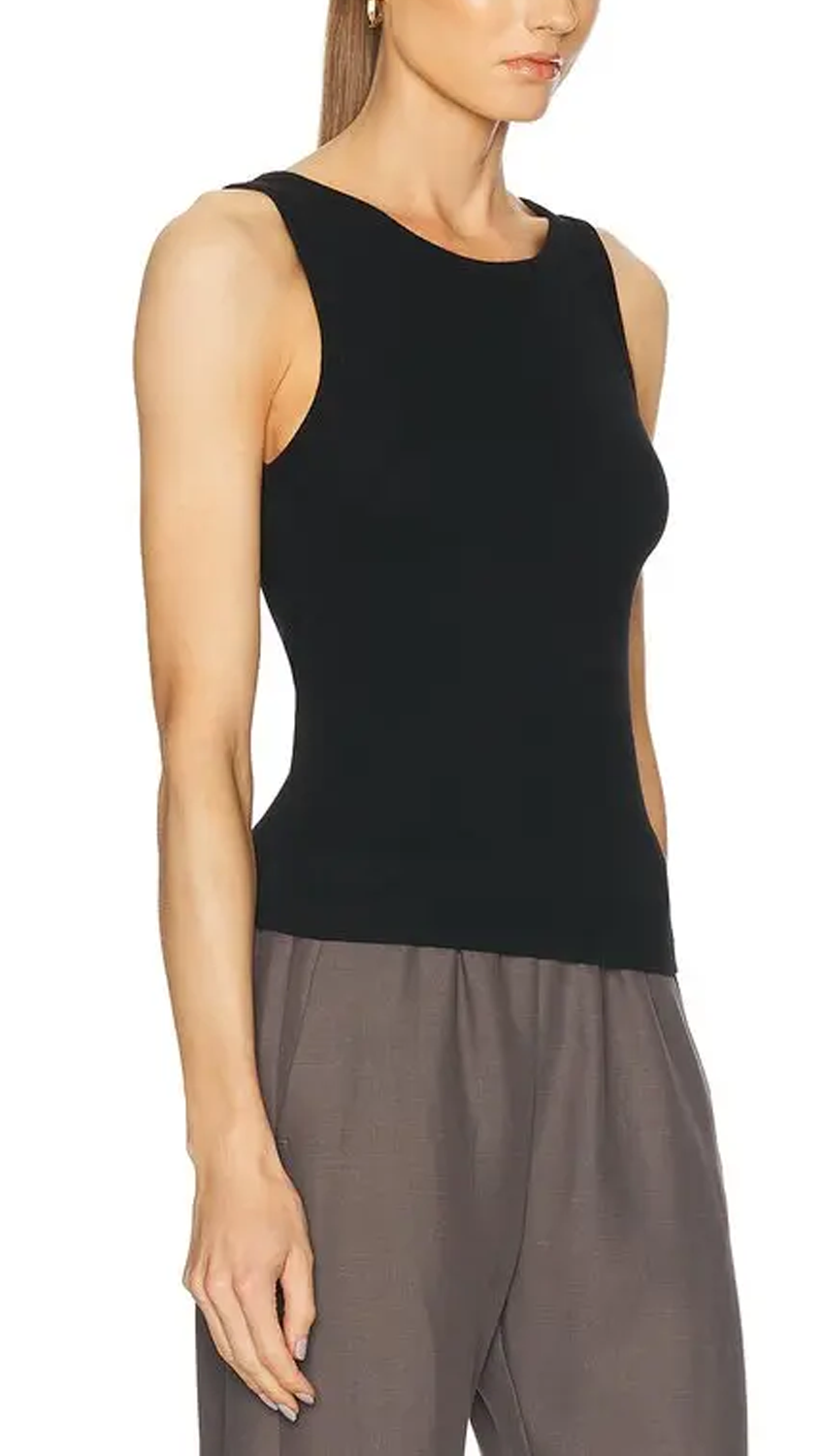 Enza Costa Supima Bateau Tank - Black