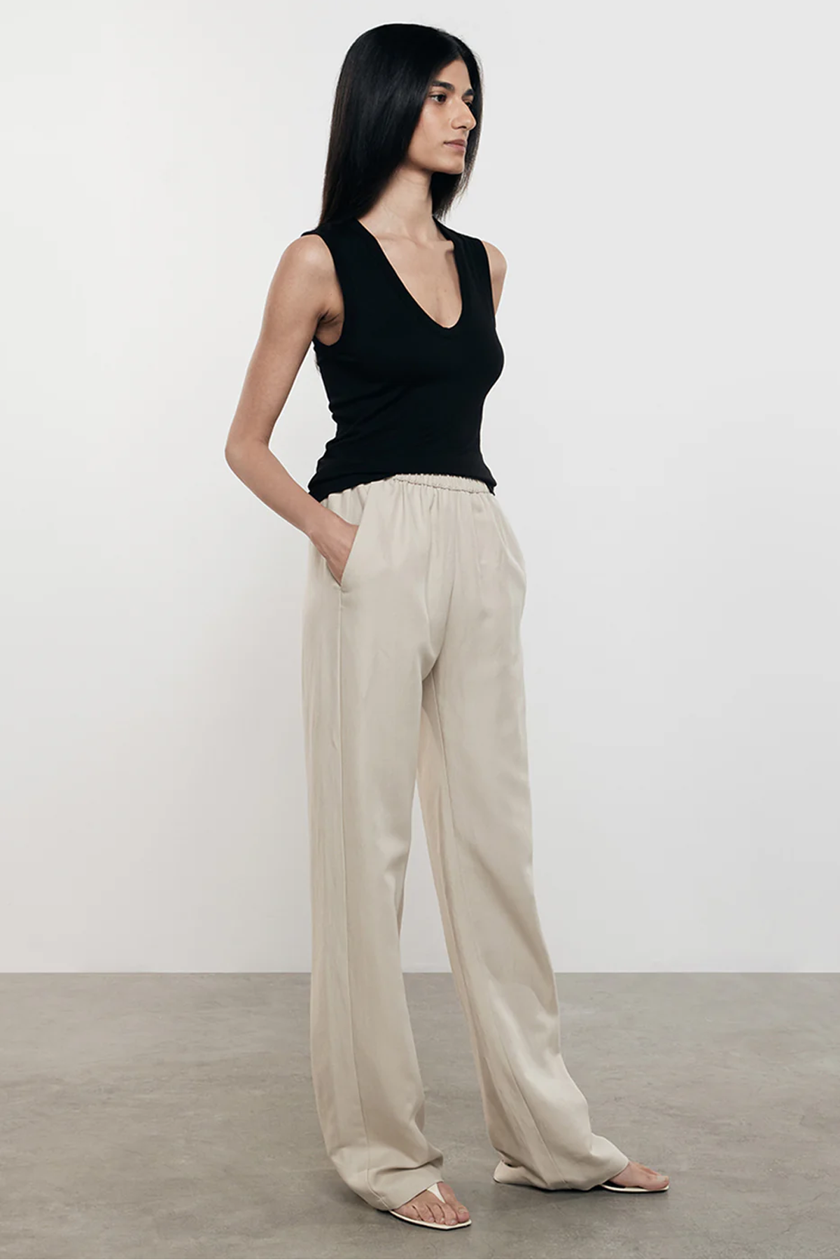 Enza Costa Twill Everywhere Pant - Stone