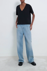 Loulou de Saison Faaa TShirt Col V - Black
