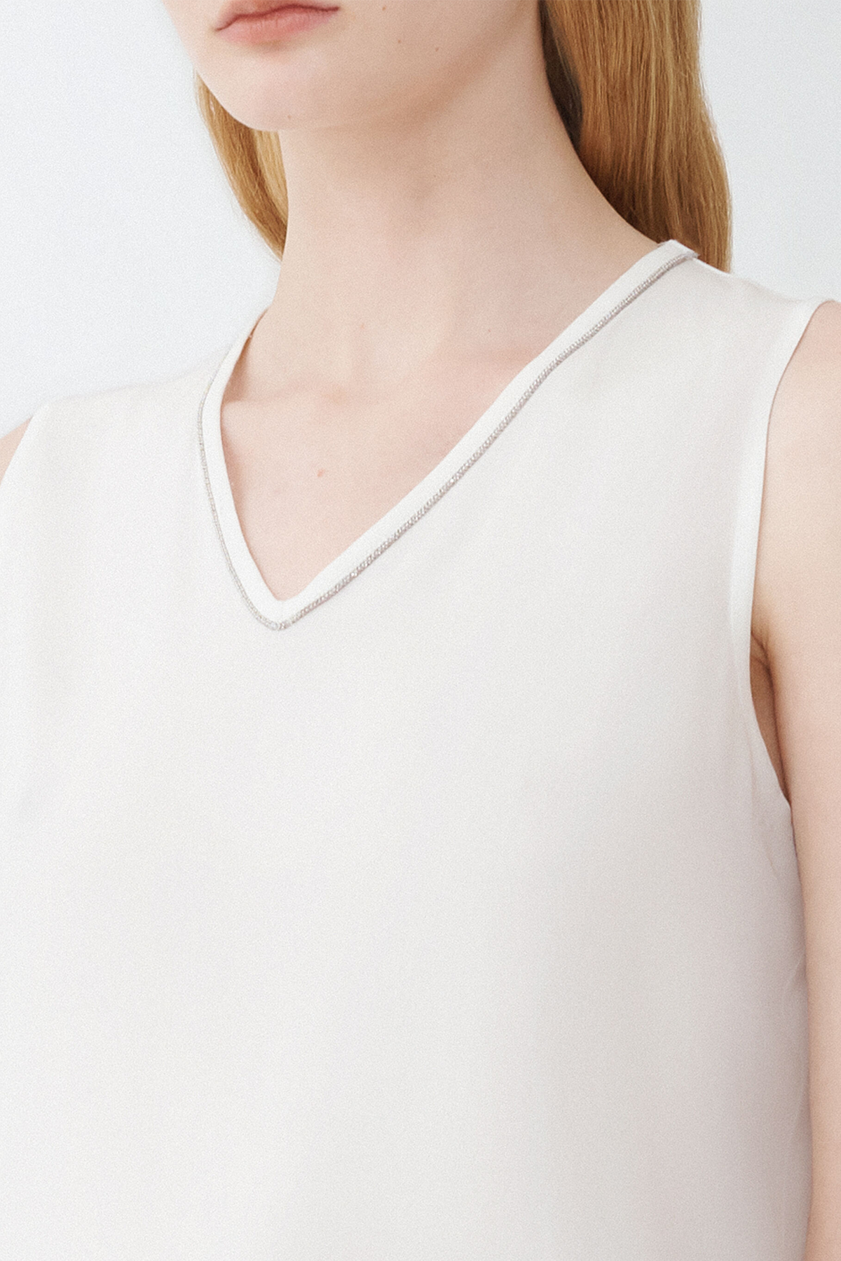 Fabiana Filippi Viscose Sablé Vest Top - Bianco