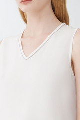 Fabiana Filippi Viscose Sablé Vest Top - Bianco