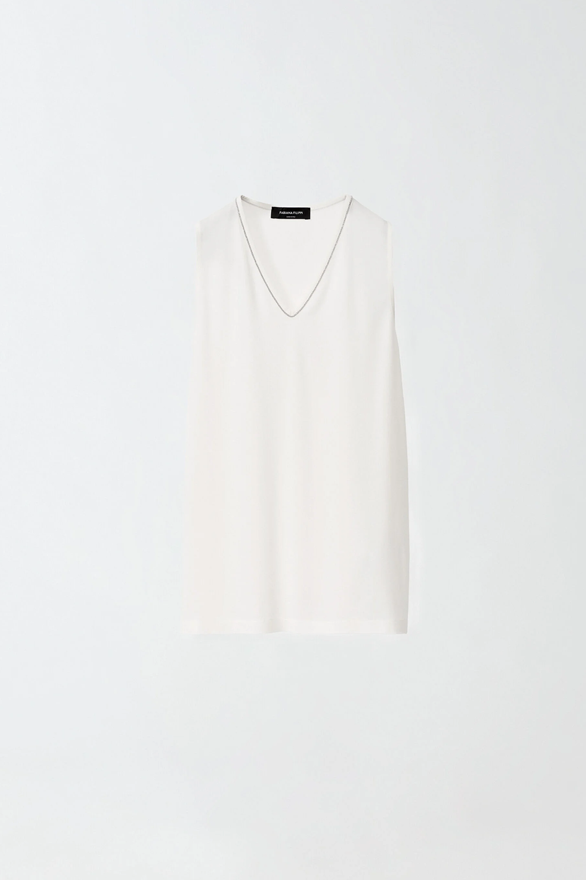 Fabiana Filippi Viscose Sablé Vest Top - Bianco