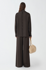 Fabiana Filippi Viscose Satin Shirt - Marrone