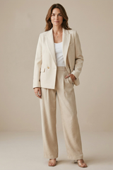 Forte Forte Digonal Structure Couture Double-Breasted Jacket - Pearl