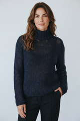 Forte Forte Silk Cashmere Mohair Turtleneck Sweater - Nero