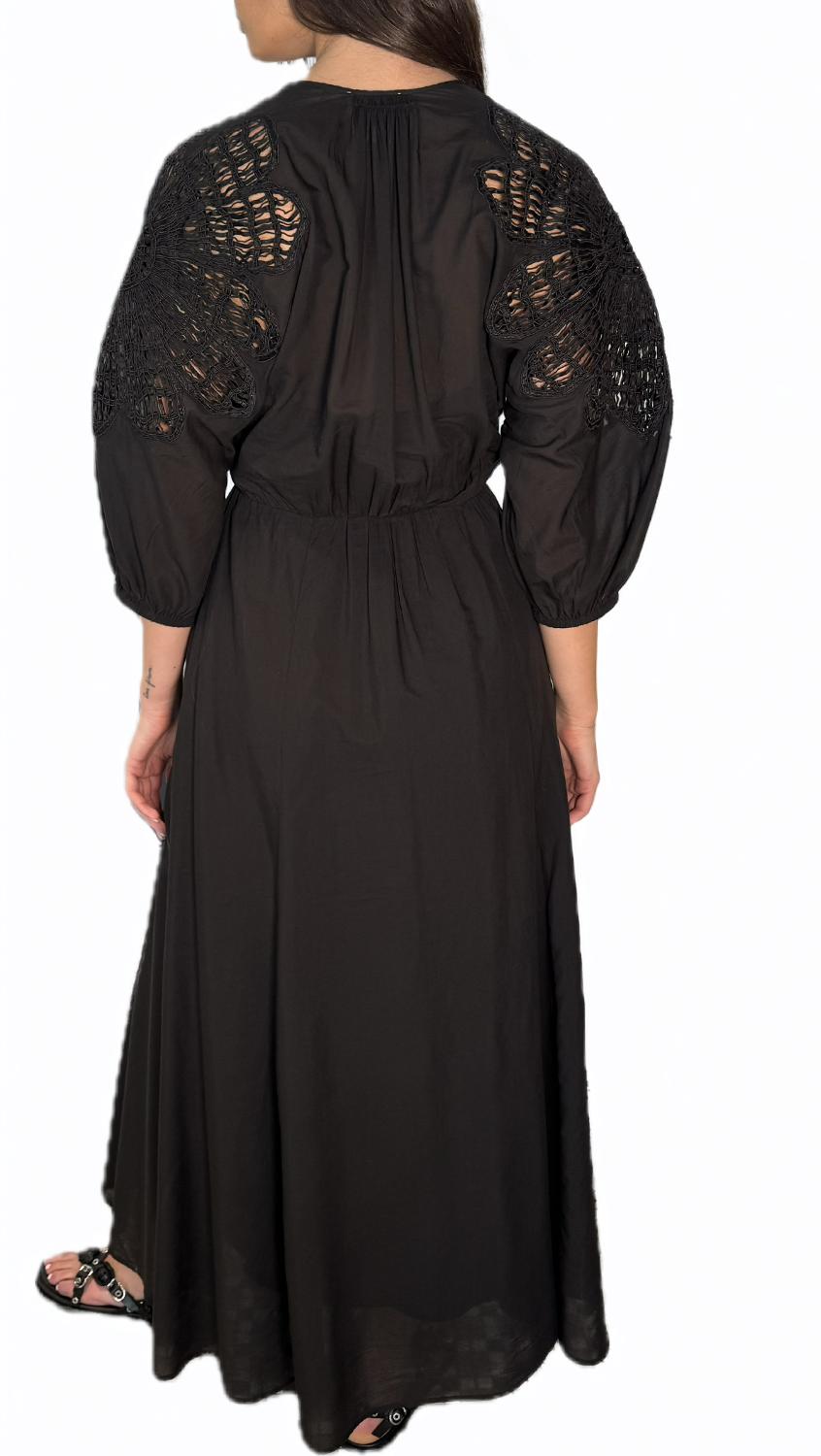 Forte Forte "Botanical Flower" Embroidery Dress - Noir