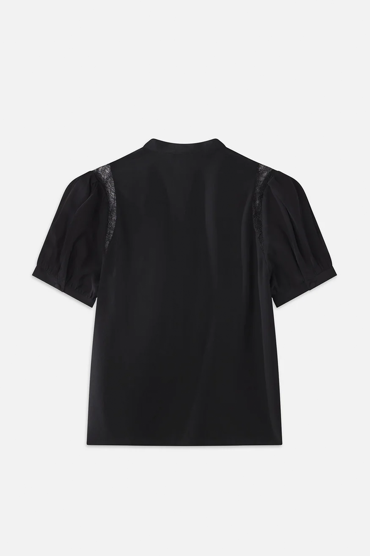 Frame Lace Shoulder Inset Blouse - Black