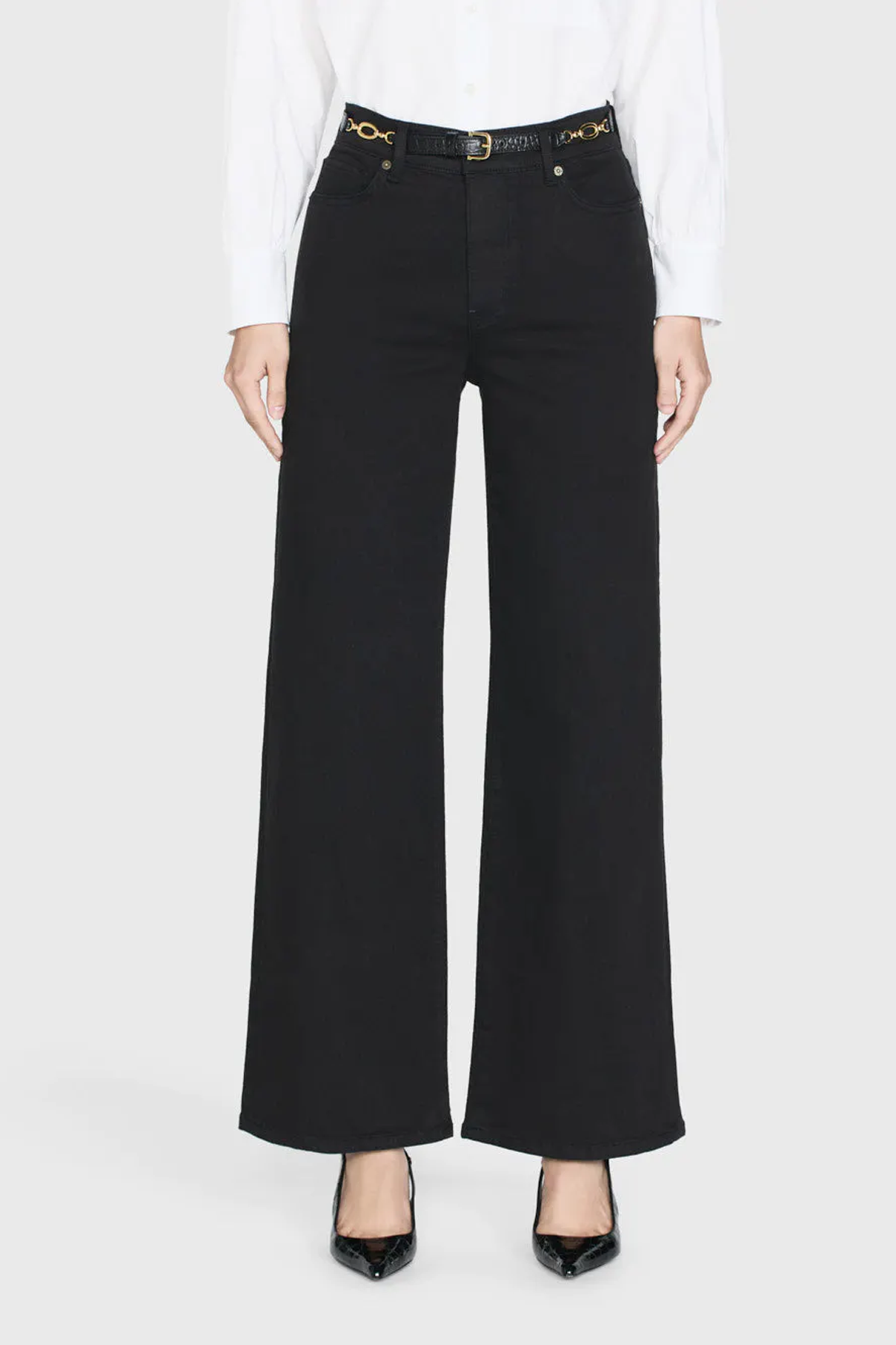 Frame Le Slim Palazzo Jeans - Black