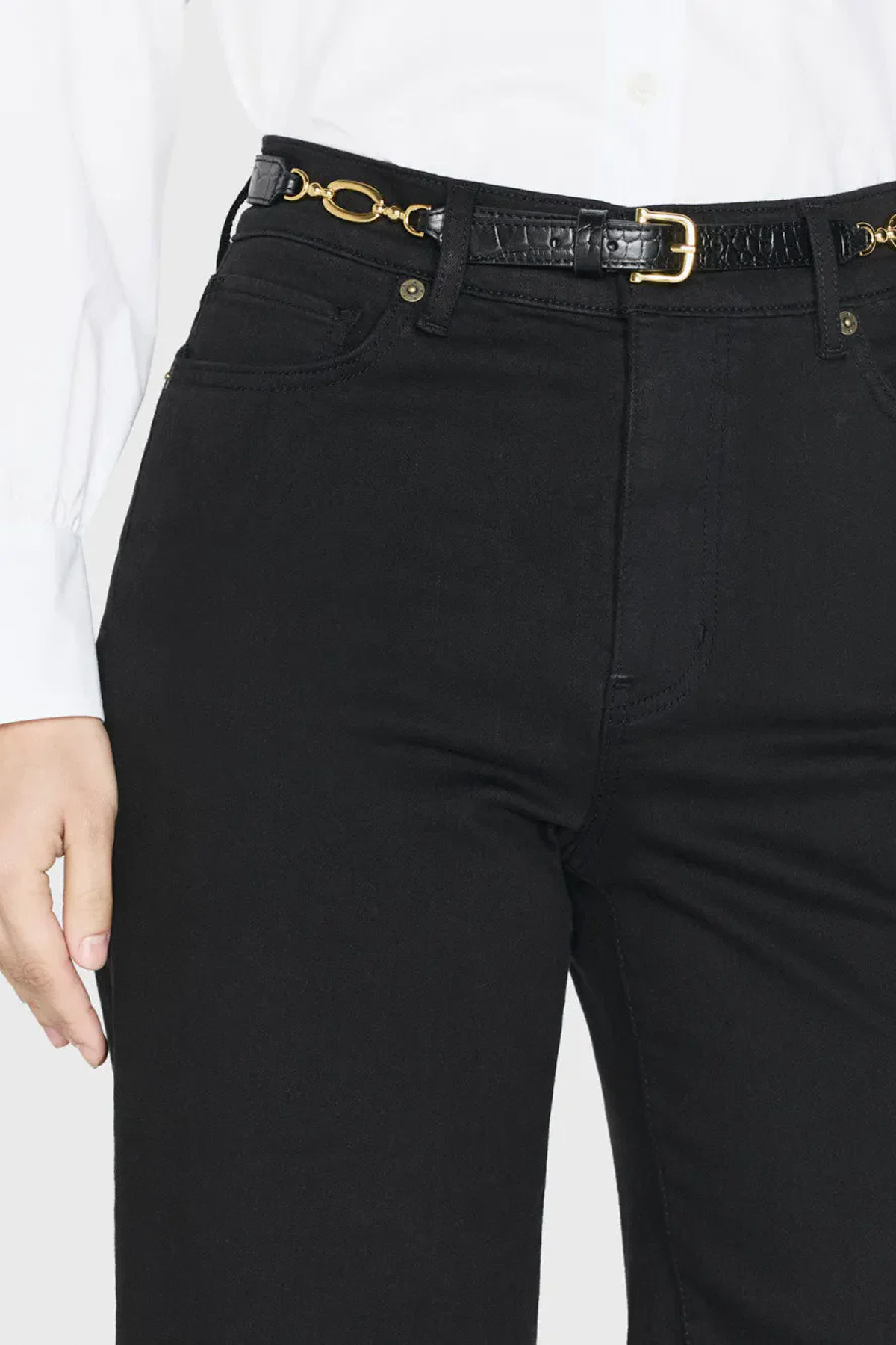 Frame Le Slim Palazzo Jeans - Black