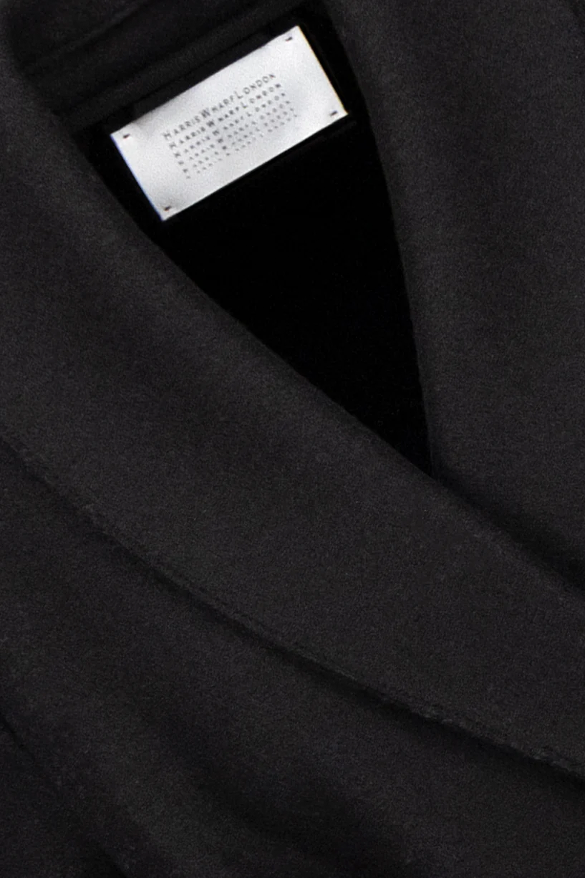 Harris Wharf Shawl Collar Coat With S. Pads Pressed Wool - Black
