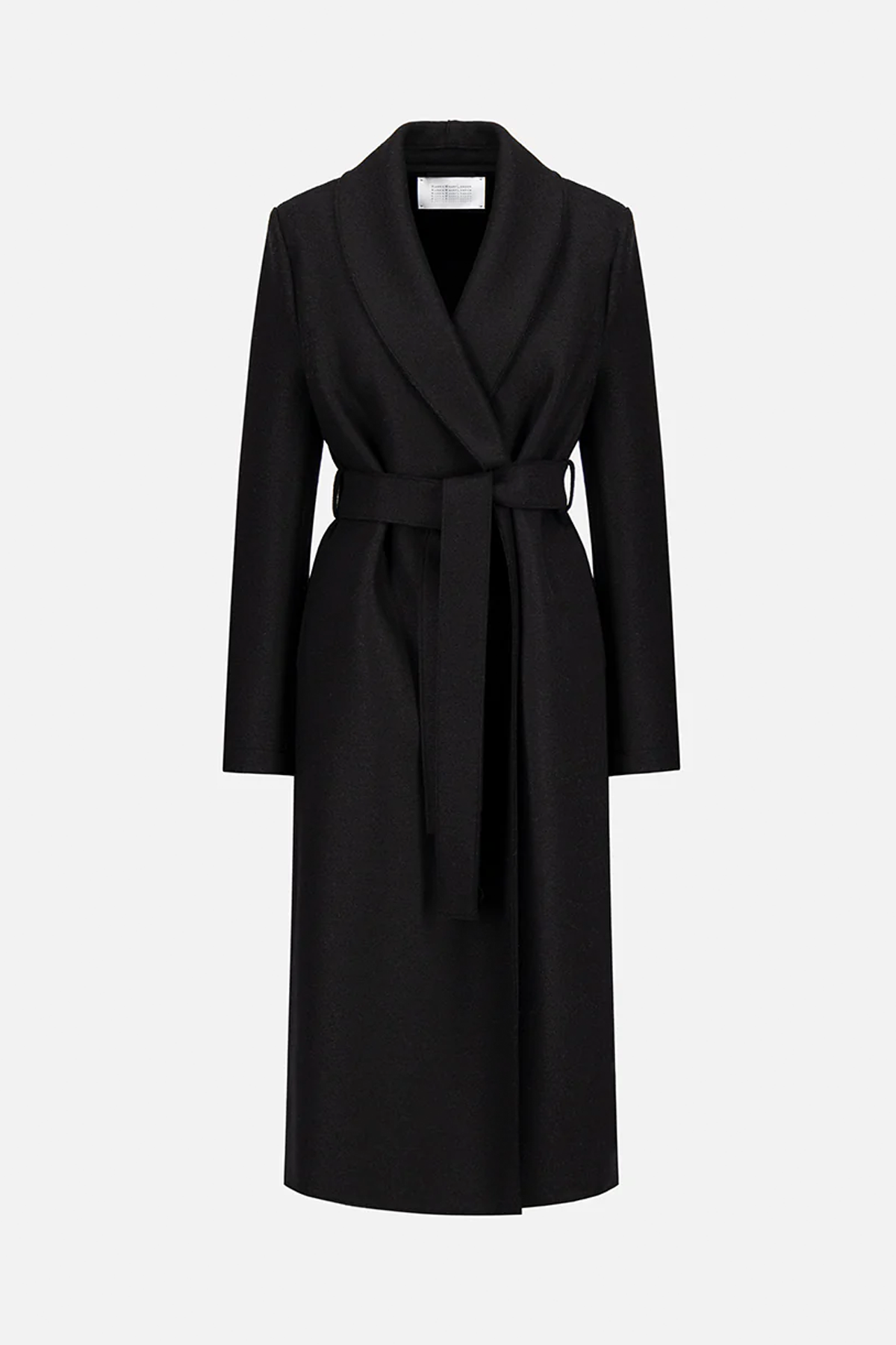 Harris Wharf Shawl Collar Coat With S. Pads Pressed Wool - Black