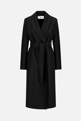 Harris Wharf Shawl Collar Coat With S. Pads Pressed Wool - Black