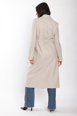 Harris Wharf Shawl Collar Coat With Shoulder Pads Pressed Wool - Cream