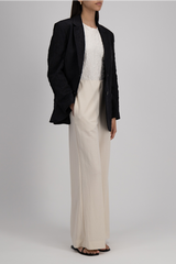 Harris Wharf Travel Blazer with Shoulder Pads Crinkle - Black